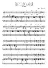 Téléchargez la partition de Plaisir d'amour en PDF pour Chant et piano