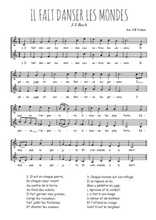Téléchargez l'arrangement de la partition de Johann-Sebastian-Bach-Il-fait-danser-les-mondes en PDF à deux voix