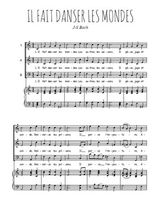 Téléchargez la partition de Il fait danser les mondes en PDF pour 3 voix SAB et piano