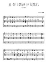 Téléchargez l'arrangement de la partition de Johann-Sebastian-Bach-Il-fait-danser-les-mondes en PDF pour Chant et piano