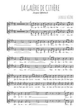 Téléchargez l'arrangement de la partition de Jacques-Offenbach-La-galere-de-Cithere en PDF à deux voix