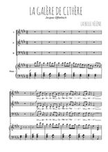 Téléchargez l'arrangement de la partition de La galère de Cithère en PDF pour trois voix mixtes et piano