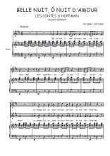 Téléchargez l'arrangement de la partition de Belle nuit, ô nuit d'amour en PDF pour deux voix égales et piano