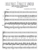 Téléchargez l'arrangement de la partition de Belle nuit, ô nuit d'amour en PDF pour trois voix d'hommes et piano