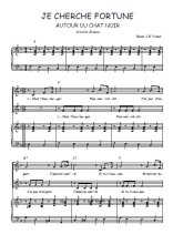 Téléchargez l'arrangement de la partition de Je cherche fortune autour du chat noir en PDF pour deux voix égales et piano