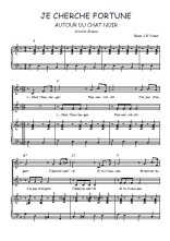 Téléchargez l'arrangement de la partition de Je cherche fortune autour du chat noir en PDF pour deux voix égales et piano