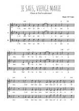 Téléchargez l'arrangement de la partition de Traditionnel-Je-sais-Vierge-Marie en PDF à trois voix