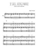 Téléchargez la partition de Je sais, Vierge Marie en PDF pour Chant et piano