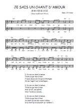 Téléchargez l'arrangement de la partition de Traditionnel-Je-sais-un-chant-d-amour en PDF à deux voix