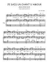 Téléchargez l'arrangement de la partition de Traditionnel-Je-sais-un-chant-d-amour en PDF pour Chant et piano