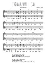 Téléchargez l'arrangement de la partition de Traditionnel-Jehovah-Hallelujah en PDF à deux voix