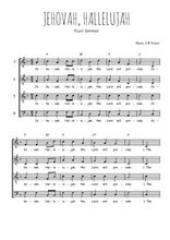 Téléchargez l'arrangement de la partition de Traditionnel-Jehovah-Hallelujah en PDF à quatre voix