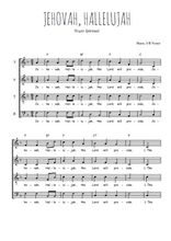 Téléchargez l'arrangement de la partition de Jehovah, Hallelujah en PDF à quatre voix SATB