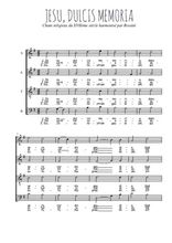 Téléchargez l'arrangement de la partition de Jesu dulcis memoria en PDF à quatre voix SATB