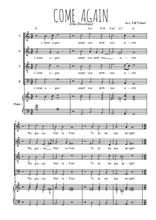 Téléchargez la partition de Come again en PDF pour 4 voix SATB et piano