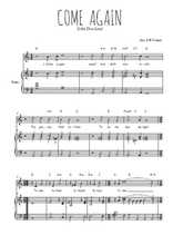 Téléchargez la partition de Come again en PDF pour Chant et piano