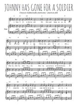 Téléchargez la partition de Johnny has gone for a soldier en PDF pour Chant et piano