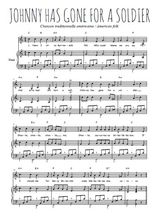 Téléchargez l'arrangement de la partition de traditionnel-johnny-has-gone-for-a-soldier en PDF pour Chant et piano