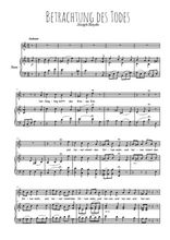 Téléchargez la partition de Betrachtung des Todes en PDF pour Chant et piano