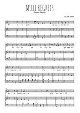 Téléchargez la partition de Mille regrets en PDF pour Chant et piano