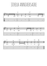 Téléchargez la tablature de la musique joyeux-anniversaire en PDF