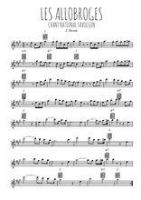 Téléchargez l'arrangement de la partition pour sax en Mib de la musique Les Allobroges en PDF