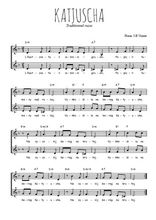 Téléchargez l'arrangement de la partition de chanson-russe-katjuscha en PDF à deux voix