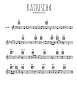 Téléchargez la partition en Sib de la musique chanson-russe-katjuscha en PDF