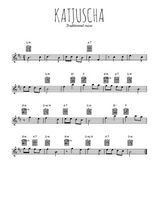 Téléchargez la partition pour saxophone en Mib de la musique chanson-russe-katjuscha en PDF
