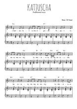 Téléchargez l'arrangement de la partition de chanson-russe-katjuscha en PDF pour Chant et piano