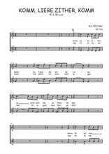 Téléchargez l'arrangement de la partition de W.A.-Mozart-Komm-liebe-Zither-komm en PDF à deux voix