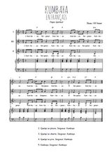 Téléchargez la partition de Kumbaya en français en PDF pour 3 voix SSA et piano