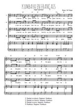 Téléchargez la partition de Kumbaya en français en PDF pour 4 voix SATB et piano