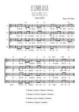 Téléchargez l'arrangement de la partition de Kumbaya en français en PDF à quatre voix SATB