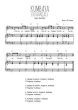 Téléchargez l'arrangement de la partition de spiritual-gospel-kumbaya-en-francais en PDF pour Chant et piano