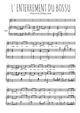 Téléchargez la partition de L'enterrement du bossu en PDF pour Chant et piano