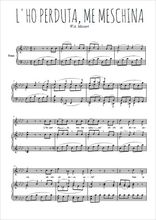 Téléchargez l'arrangement de la partition de W.A.-Mozart-L-ho-perduta-me-meschina en PDF pour Chant et piano