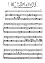 Téléchargez l'arrangement de la partition de Traditionnel-L-occasion-manquee en PDF pour Chant et piano