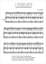 Téléchargez l'arrangement de la partition de l'oiseau-captif en PDF pour Chant et piano