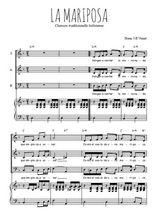 Téléchargez l'arrangement de la partition de La Mariposa en PDF pour trois voix mixtes et piano
