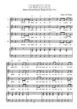 Téléchargez l'arrangement de la partition de La Marseillaise en PDF pour 4 voix mixtes et piano
