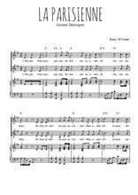 Téléchargez la partition de La Parisienne en PDF pour 2 voix égales et piano