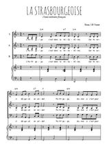 Téléchargez l'arrangement de la partition de La Strasbourgeoise en PDF pour trois voix mixtes et piano
