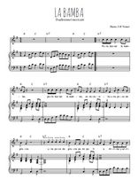 Téléchargez l'arrangement de la partition de mexique-la-bamba en PDF pour Chant et piano