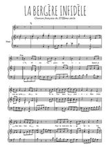 Téléchargez la partition de La bergère infidèle en PDF pour Chant et piano