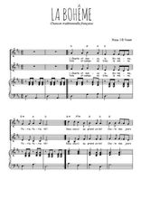 Téléchargez l'arrangement de la partition de La bohème en PDF pour deux voix égales et piano