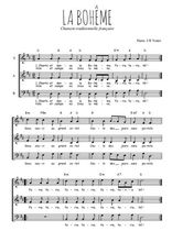Téléchargez l'arrangement de la partition de chanson-traditionnelle-la-boheme en PDF à trois voix