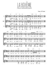 Téléchargez l'arrangement de la partition de chanson-traditionnelle-la-boheme en PDF pour trois voix de femmes