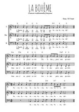 Téléchargez l'arrangement de la partition de chanson-traditionnelle-la-boheme en PDF pour trois voix d'hommes