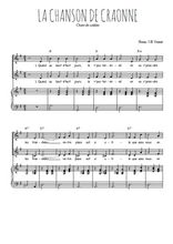 Téléchargez l'arrangement de la partition de La chanson de Craonne en PDF pour deux voix égales et piano